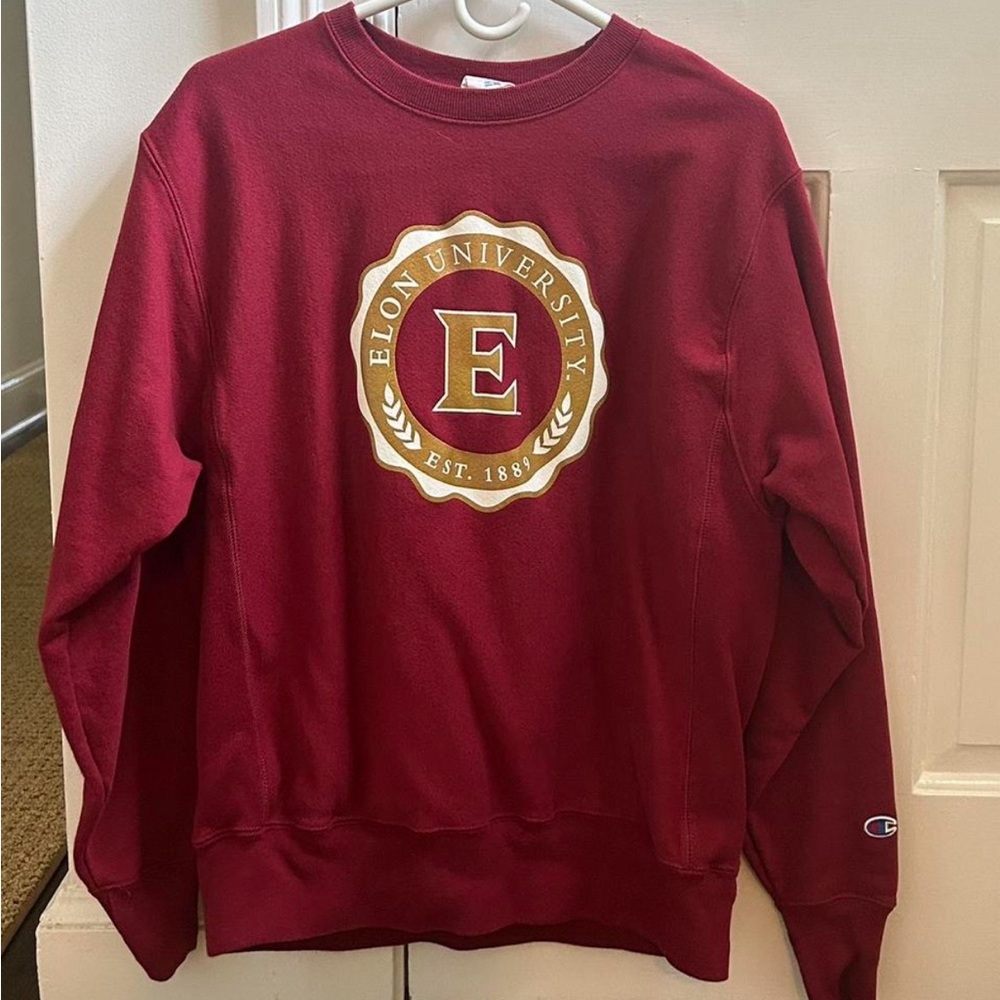 Champion Maroon Elon University Crewneck